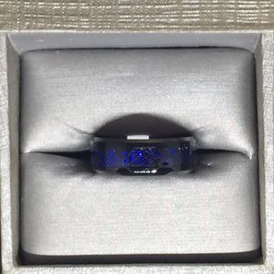 Stunning Blue Tribal Wedding Band Size 10 & 11